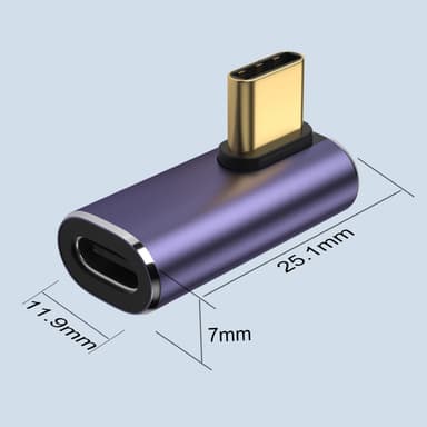 NÖRDIC USB4 kulmikas sovitin uros-naaras 40G 8K60Hz PD100W