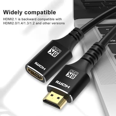 NÖRDIC HDMI jatkokaapeli 2m 8K60Hz 4K144 HDMI 2.1 48Gbps Ultra High Speed ​​HDMI