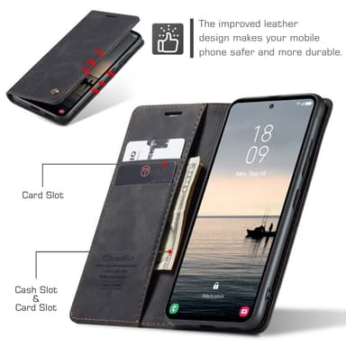 CASEME Retro Lompakkokotelo Samsung Galaxy S23 FE