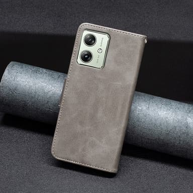 SKALO Motorola Moto G54 5G Lompakkokotelo PU-nahkaa - Harmaa