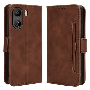 SKALO Xiaomi Redmi 13C 4G 6-lokeroa Lompakkokotelo - Ruskea