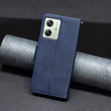 SKALO Motorola Moto G54 5G Lompakkokotelo PU-nahkaa - Sininen
