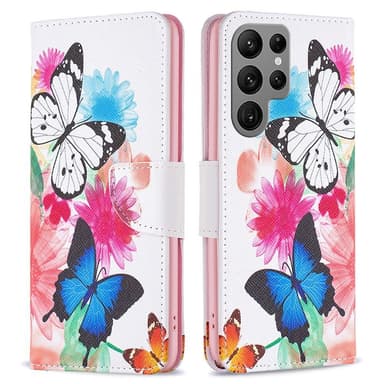 Samsung Galaxy S24 Ultra Lompakkotelineen kotelo Kuviollinen puhelimen kansi