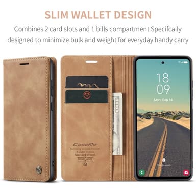 CASEME Retro Lompakkokotelo Samsung Galaxy S23 FE