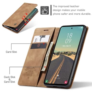 CASEME Retro Lompakkokotelo Samsung Galaxy S23 FE