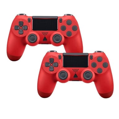 2-Pack Trådlös handkontroll för Playstation 4, PS4 - Röd