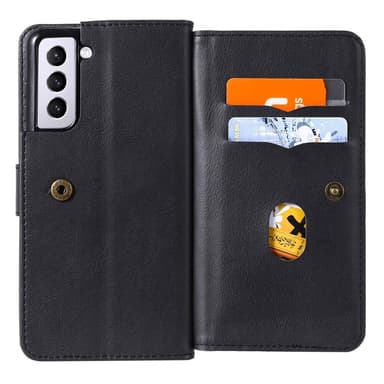 SKALO Samsung S21 10-lokeroa Lompakkokotelo - Musta
