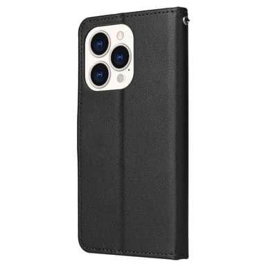 SKALO iPhone 15 Plus Lompakkokotelo PU-nahkaa - Musta