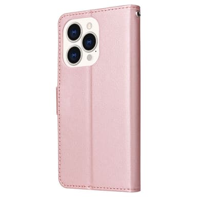 SKALO iPhone 15 Plus Lompakkokotelo PU-nahkaa - Ruusukulta