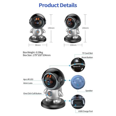 ESCAM 3MP Robotman H.265 WiFi IP-kamera Kodin turvallisuus CCTV