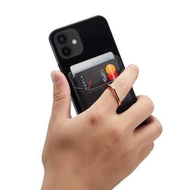 MUXMA-kortinpidikkeen rengasteline RFID-estävä liimainen luottokorttipaikka - musta