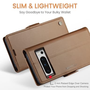 CASEME Retro Lompakkokotelo Pixel 8 Pro