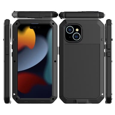 Heavy Duty Robust -hybridikotelo Shell + karkaistu lasi iPhone 15:lle