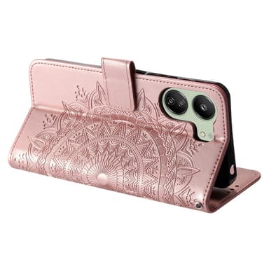 SKALO Xiaomi Redmi 13C 4G Mandala lompakkokotelo - Ruusukulta