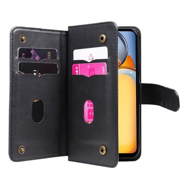 SKALO Xiaomi Redmi 13C 4G 10-lokeroa Lompakkokotelo - Musta