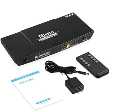 NÖRDIC HDMI Switch 2xPC - 4x näyttöjä 4K30Hz UHD CEC 3D HDCP1.4 PC, PS5, Xbox ja kannettava tietokone