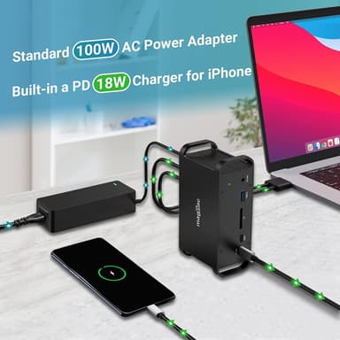 NÖRDIC 2–14 USB-C Macbook-telakointiaseman kaksoisnäyttöjä 2xHDMI 4K60Hz 7xUSB 1xUSB-C PD65W 1xRJ45 1xAudio 1xSD Thunderbolt 3/4 USB4