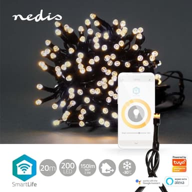 Nedis Älykäs jouluvalot | Nauha | Wi-Fi | Lämmin Valkoinen | 200 LED's | 20.0 m | Android™ / IOS