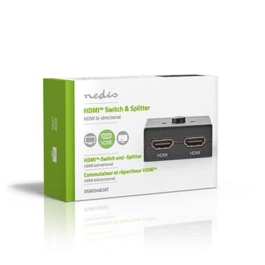 Nedis HDMI ™ Kytkin | 3-Porttinen port(s) | 1x HDMI™ tulo / 2x HDMI™ tuloliitäntä | 1x HDMI™ lähtö / 2x HDMI™ lähtö | 4K@60Hz | 6 Gbps | Metalli | Antrasiitti