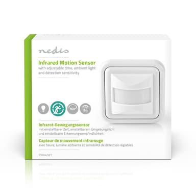 Nedis Liiketunnistin | Sisäkäyttöinen | 2-johdin / 3-Wire | Tyyppi F (CEE 7/7) | 160 ° | 5 - 200 W | 200 W | 500 W | 3 - 2000 Lux | Anturitekniikka: PIR | Anturi ulottuvilla: 0.0 - 9.0 m