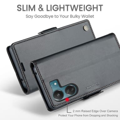 CaseMe Xiaomi Redmi 13C 4G Lompakkokotelo - Musta