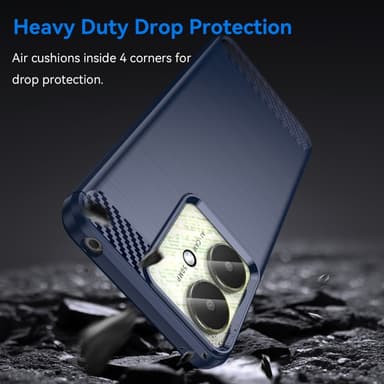 SKALO Xiaomi Redmi 13C 4G Armor Carbon Iskunkestävä TPU suojakuori - Sininen
