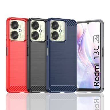 SKALO Xiaomi Redmi 13C 4G Armor Carbon Iskunkestävä TPU suojakuori - Sininen