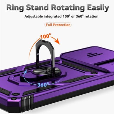 SKALO Xiaomi Redmi 13C 4G Armor hybridi metallirengas kameran liukusäädin - Violetti