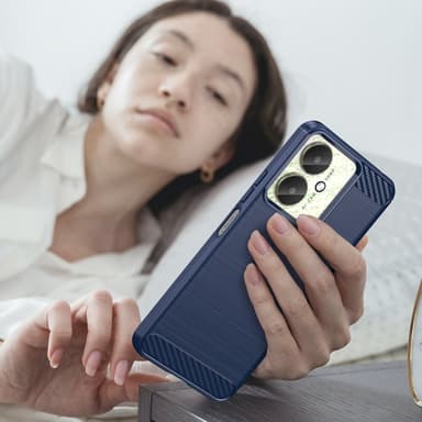 SKALO Xiaomi Redmi 13C 4G Armor Carbon Iskunkestävä TPU suojakuori - Sininen