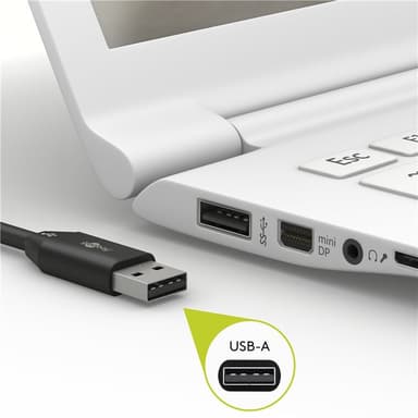 USB-C ™ - USB-A Tekstiilikaapeli metalliliittimillä (avaruudenharmaa / hopea) 1 m