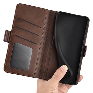 SKALO Xiaomi Redmi 13C 4G Premium Wallet Lompakkokotelo - Ruskea