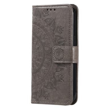 SKALO Xiaomi Redmi 13C 4G Mandala lompakkokotelo - Harmaa