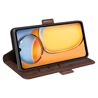 SKALO Xiaomi Redmi 13C 4G Premium Wallet Lompakkokotelo - Ruskea