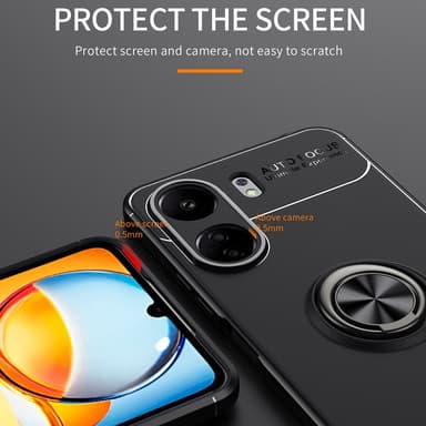 Xiaomi Redmi 13C Hybrid Shell Finger Ring -metallilevylle