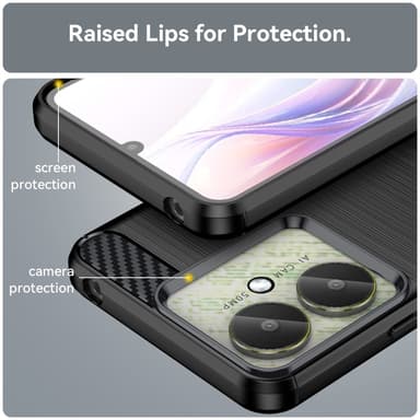 Xiaomi Redmi 13C:lle hiilikuiturakenne Takakansi - musta