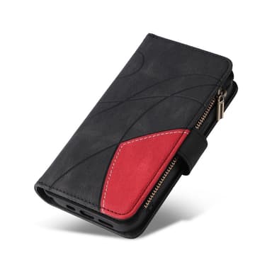 KT lompakkokotelo Xiaomi Redmi 13C:lle - musta-punainen