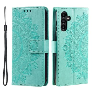 SKALO Samsung A25 5G Mandala lompakkokotelo - Turkoosi