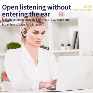 Bluetooth 5.4 yhden korvan kuulokkeet langattomat koukku - musta