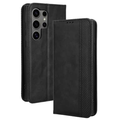 Lompakkoteline Käännettävä puhelinkotelo Samsung Galaxy S24 Ultra- musta