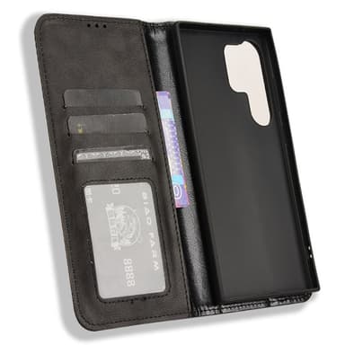 Lompakkoteline Käännettävä puhelinkotelo Samsung Galaxy S24 Ultra- musta