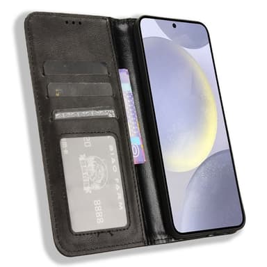 Lompakkoteline Käännettävä puhelinkotelo Samsung Galaxy S24 - musta