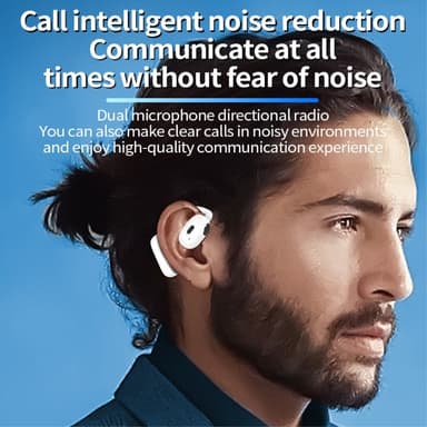 Single Ear Hook Headphone Bluetooth 5.4 -stereokuulokkeet - valkoinen