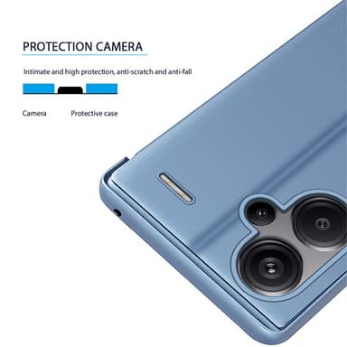 SKALO Xiaomi Redmi Note 13 Pro+ Clear View Mirror Lompakko - Musta