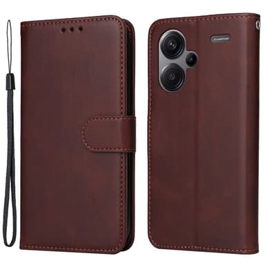 SKALO Xiaomi Redmi Note 13 Pro+ PU-nahkainen Lompakkokotelo - Ruskea