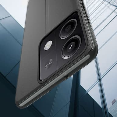 SKALO Xiaomi Redmi Note 13 5G Clear View Window Case - Musta