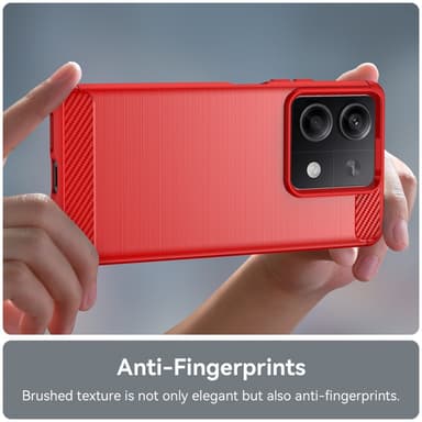 SKALO Xiaomi Redmi Note 13 5G Armor Carbon Iskunkestävä TPU suojakuori - Punainen