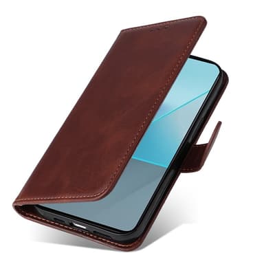 SKALO Xiaomi Redmi Note 13 Pro 5G PU-nahkainen Lompakkokotelo - Ruskea