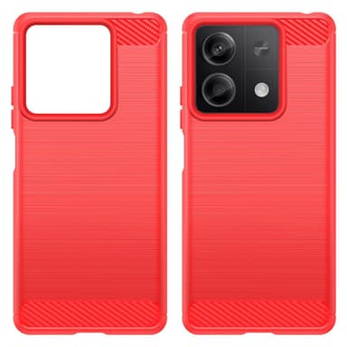 SKALO Xiaomi Redmi Note 13 5G Armor Carbon Iskunkestävä TPU suojakuori - Punainen