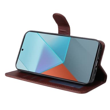 SKALO Xiaomi Redmi Note 13 Pro 5G PU-nahkainen Lompakkokotelo - Ruskea