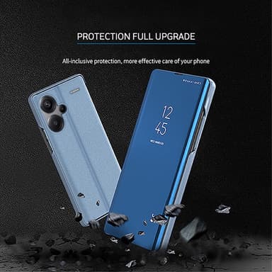 SKALO Xiaomi Redmi Note 13 Pro+ Clear View Mirror Lompakko - Musta